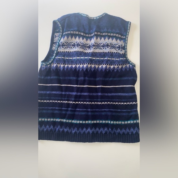 Vintage | Erika & Co. Fair Isle Nordic Sweater
Vest Blue green & grey - Picture 3 of 7